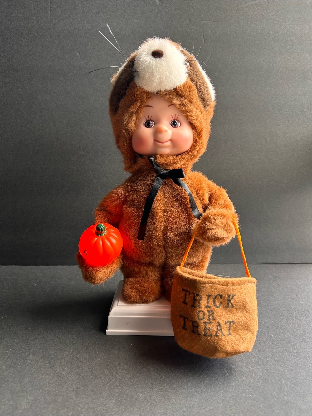 Vintage 1994 Santa's Best Halloween Kids Animated Raccoon Doll